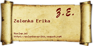 Zelenka Erika névjegykártya